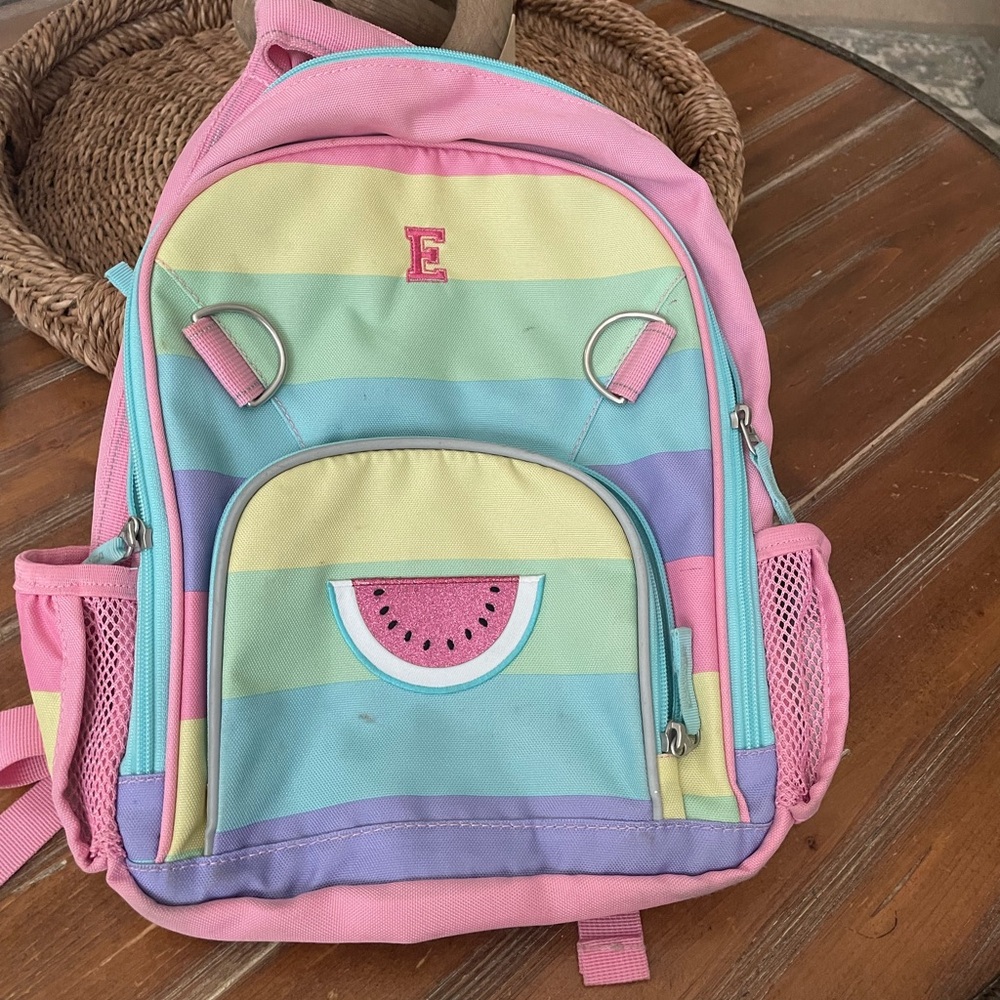 POTTERY BARN Girls Backpack/Monogram “E”
